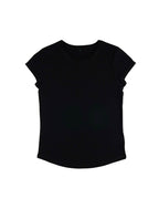 Organic Cotton Rolled Sleeve T-shirt: Womens