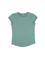 Organic Cotton Rolled Sleeve T-shirt: Womens