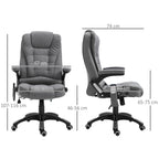 Vinsetto Massage Recliner Chair Heated Office Chair with Six Massage Points Linen-Feel Fabric 360\'c2\'b0 Swivel Wheels Grey