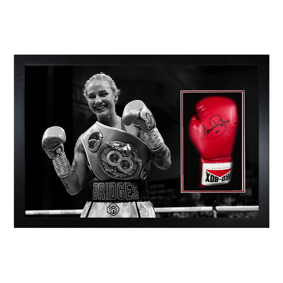 Ebanie Bridges Signed Glove Iconic Frame