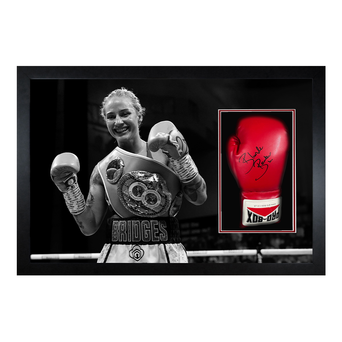 Ebanie Bridges Signed Glove Iconic Frame