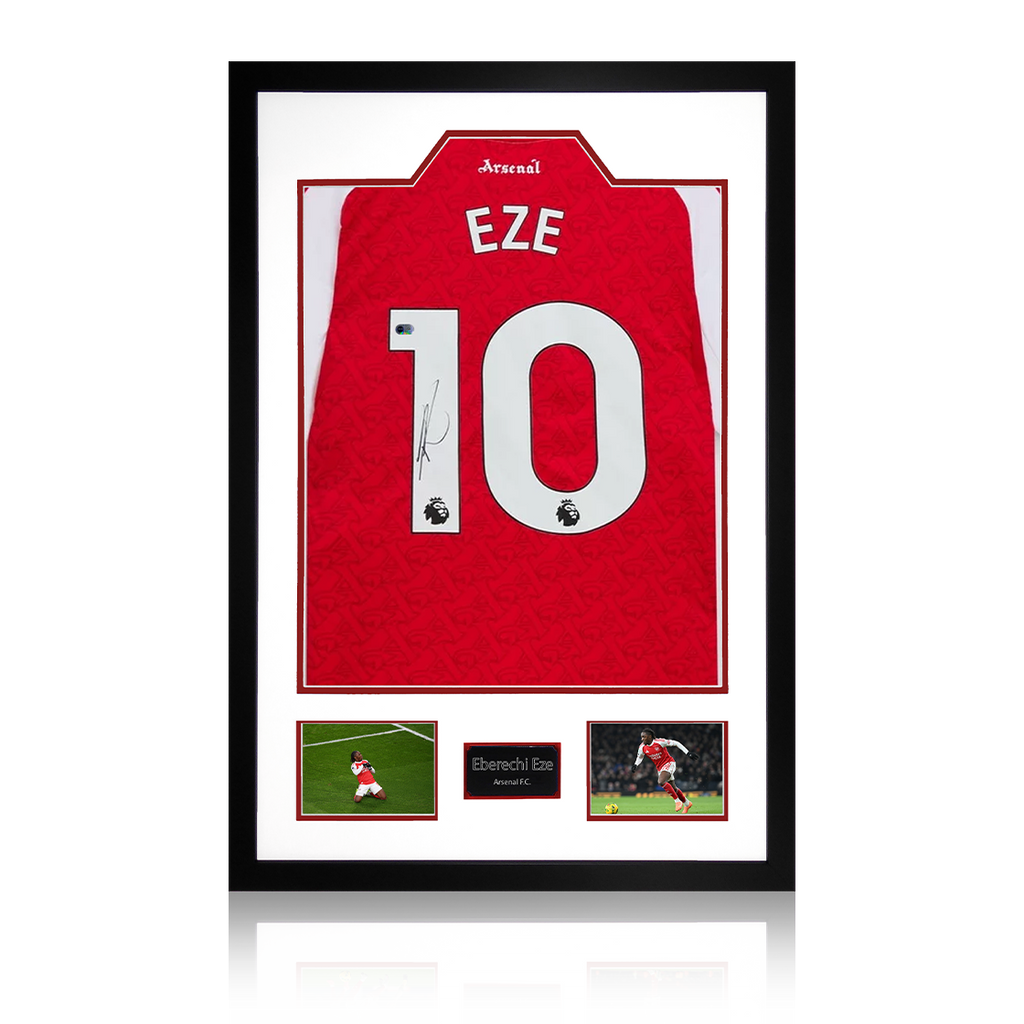 Eberechi Eze Signed Arsenal Shirt Premium Frame (ACG Cert)