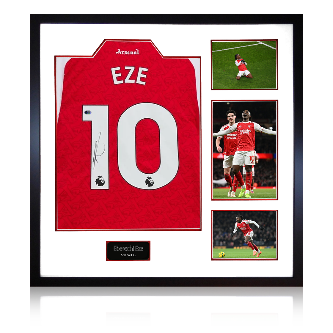 Eberechi Eze Signed Arsenal Shirt Elite Frame (ACG Cert)