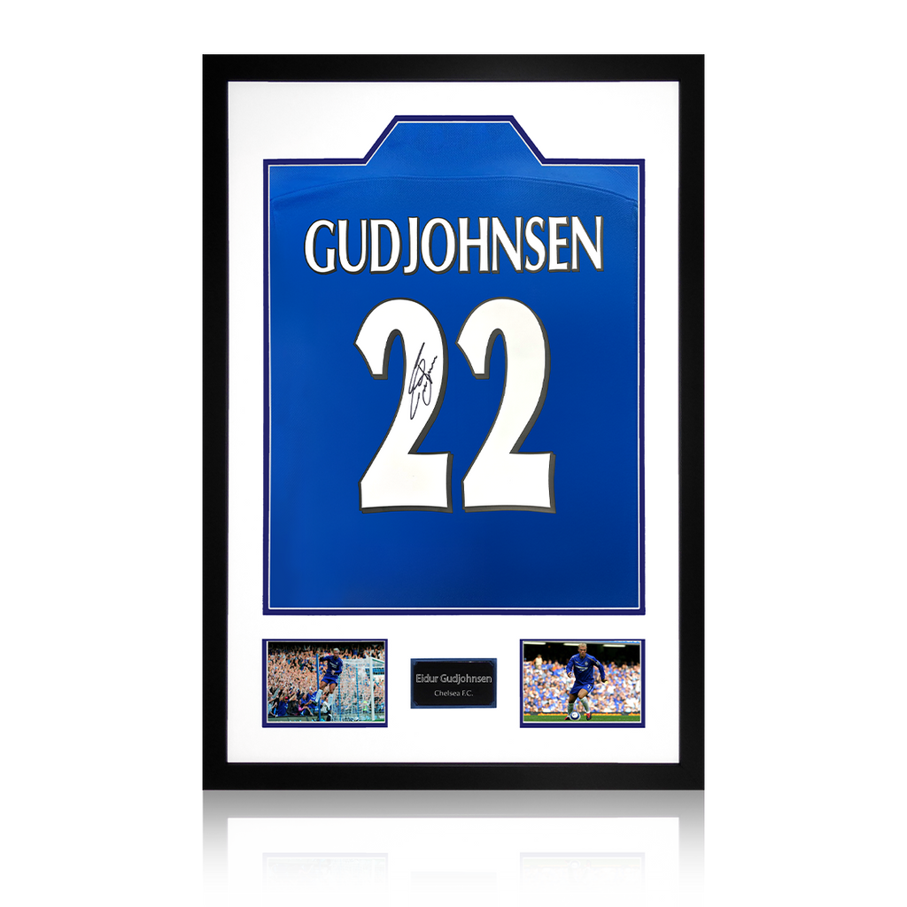 Eidur Gudjohnsen Signed Chelsea Shirt Premium Frame