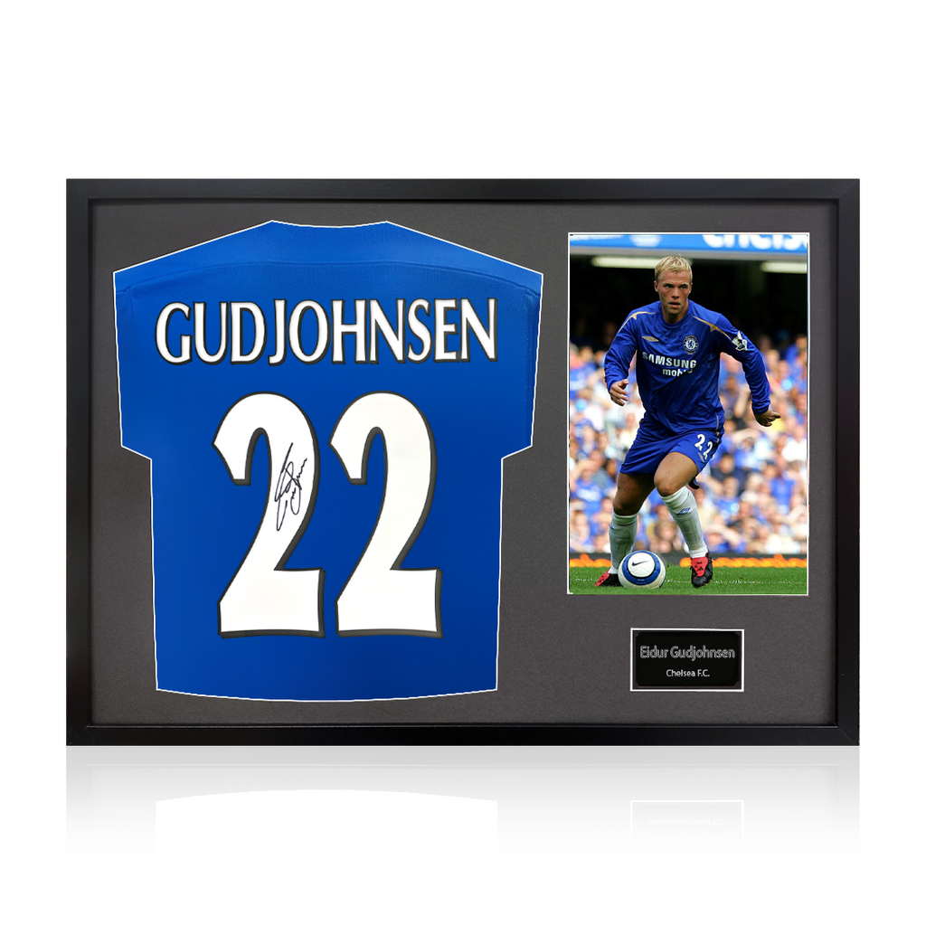 Eidur Gudjohnsen Signed Chelsea Shirt Classic Frame
