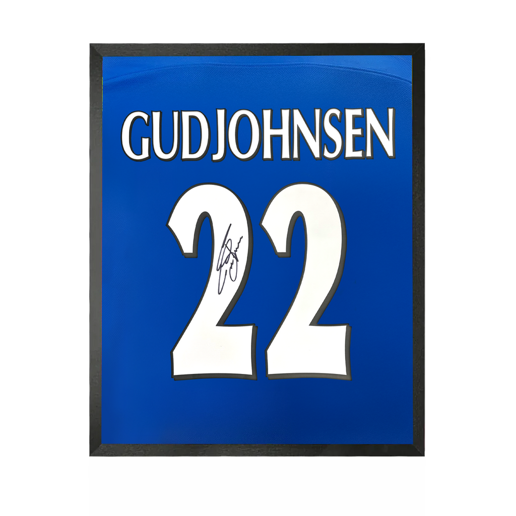 Eidur Gudjohnsen Signed Chelsea Shirt Compact Frame