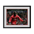 Emile Heskey Signed Liverpool 16x12 Image Deluxe Mount Frame