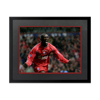Emile Heskey Signed Liverpool 16x12 Image Deluxe Mount Frame