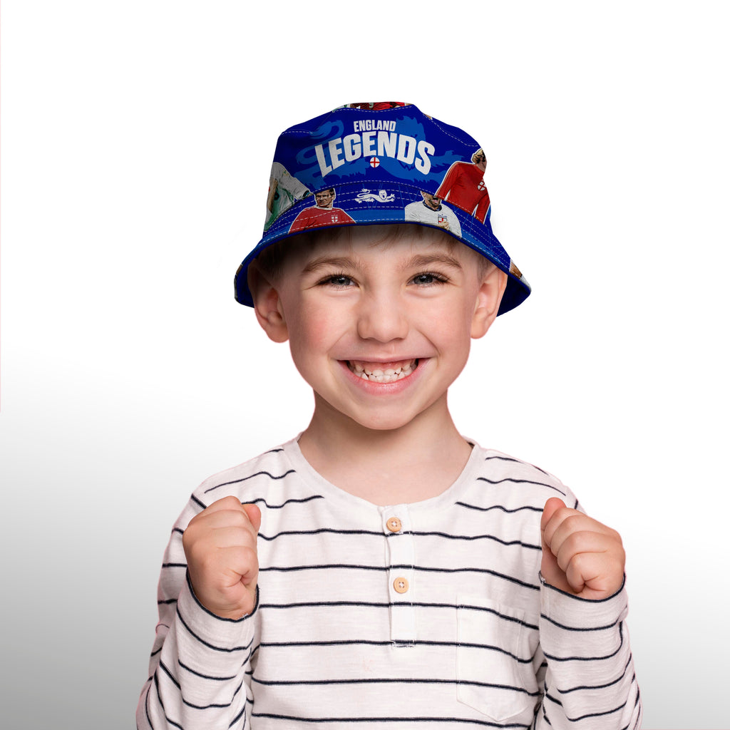 England Legends Montage - Blue - Bucket Hat