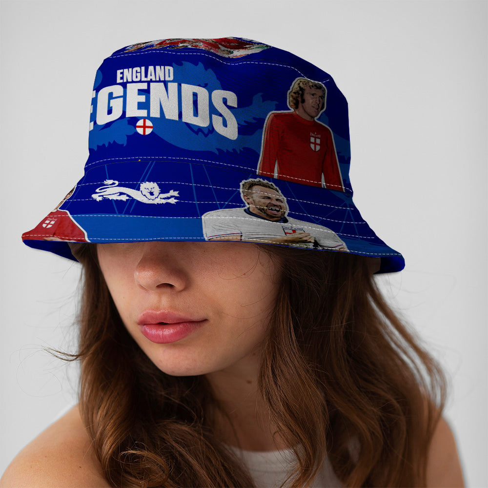 England Legends Montage - Blue - Bucket Hat