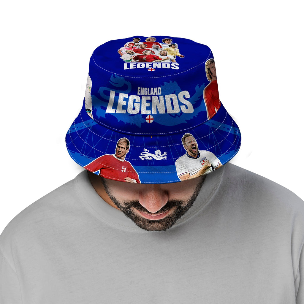 England Legends Montage - Blue - Bucket Hat