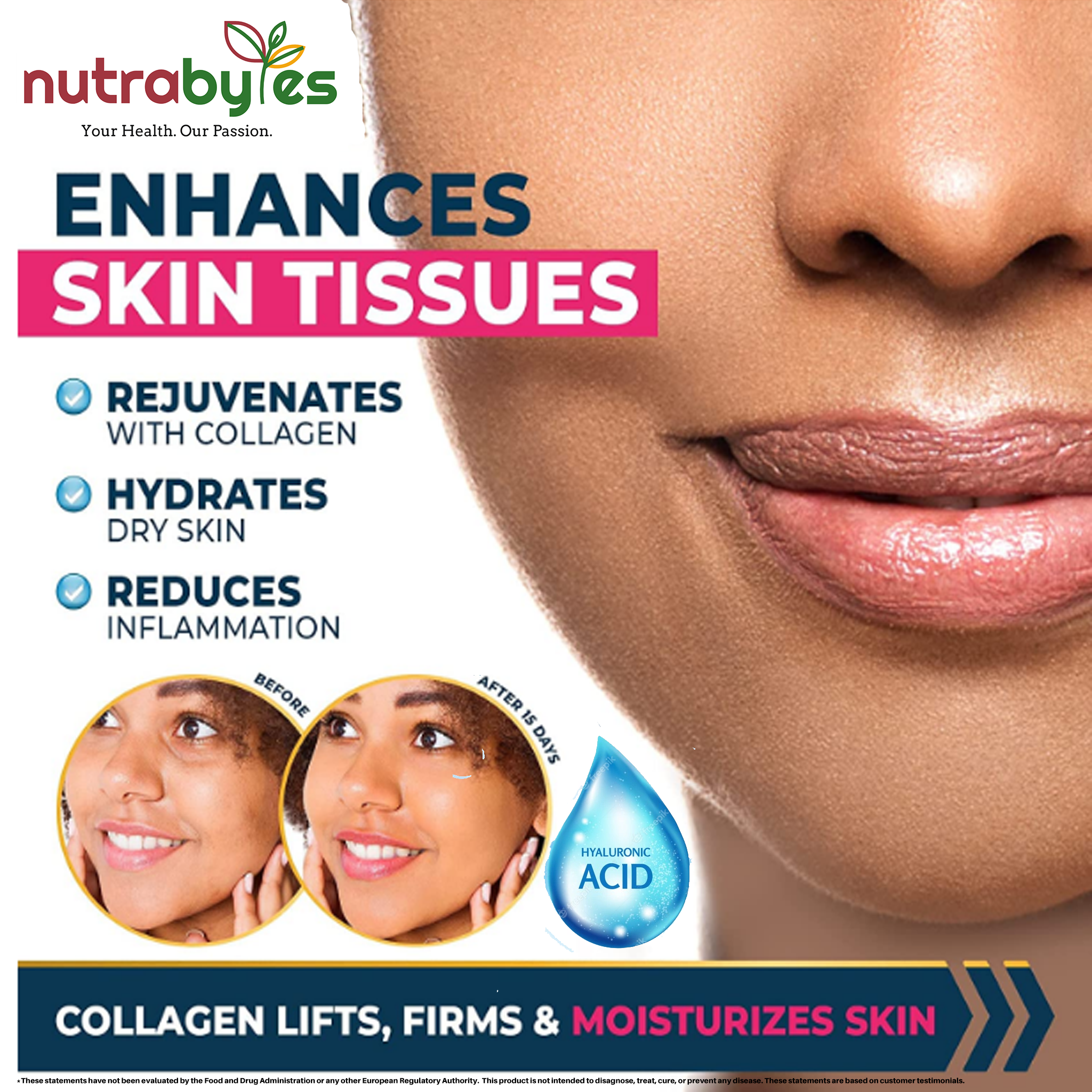 Marine Collagen Capsules Types 1 & 3 with Hyaluronic Acid & Vitamin C | 60 Capsules | 1-Month Supply | UK Made