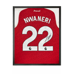 Ethan Nwaneri Signed Arsenal Shirt Compact Frame