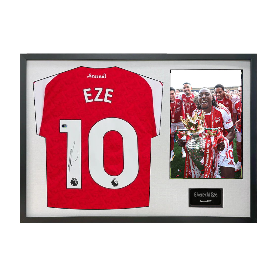 Eberechi Eze Signed Arsenal Champions Shirt Classic Frame (ACG Cert)