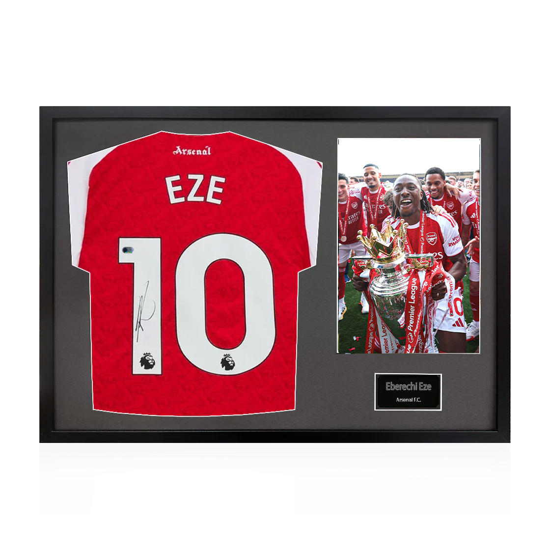 Eberechi Eze Signed Arsenal Champions Shirt Classic Frame (ACG Cert)