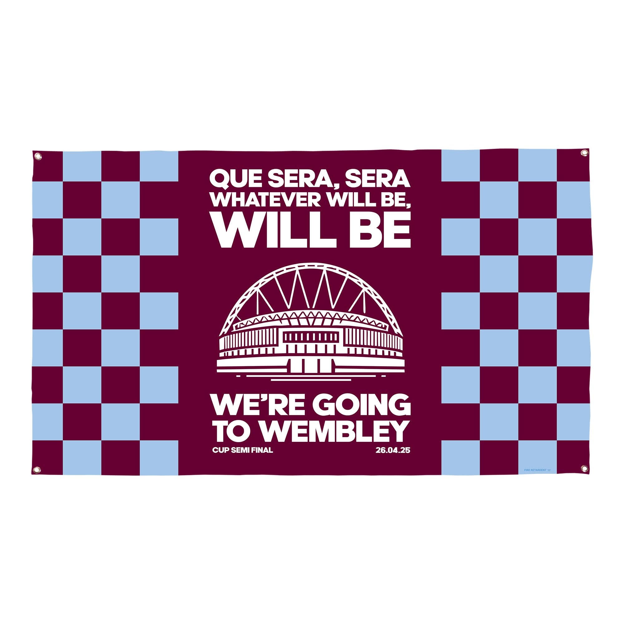 Aston Villa - Que Sera, Sera - Banner - Chequered - Two Sizes