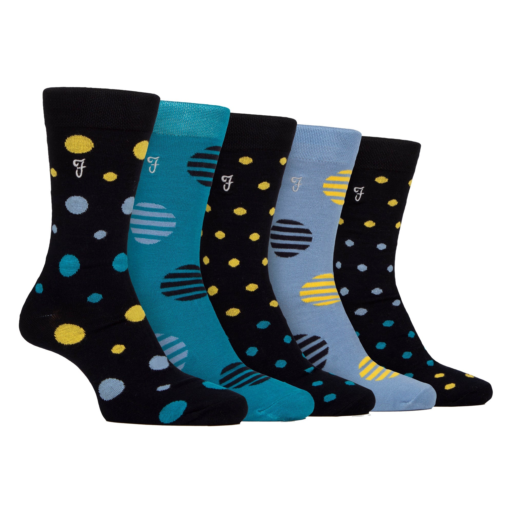 5 Pack Mens Bamboo Patterned Socks - Soft Breathable Stylish Everyday Comfort