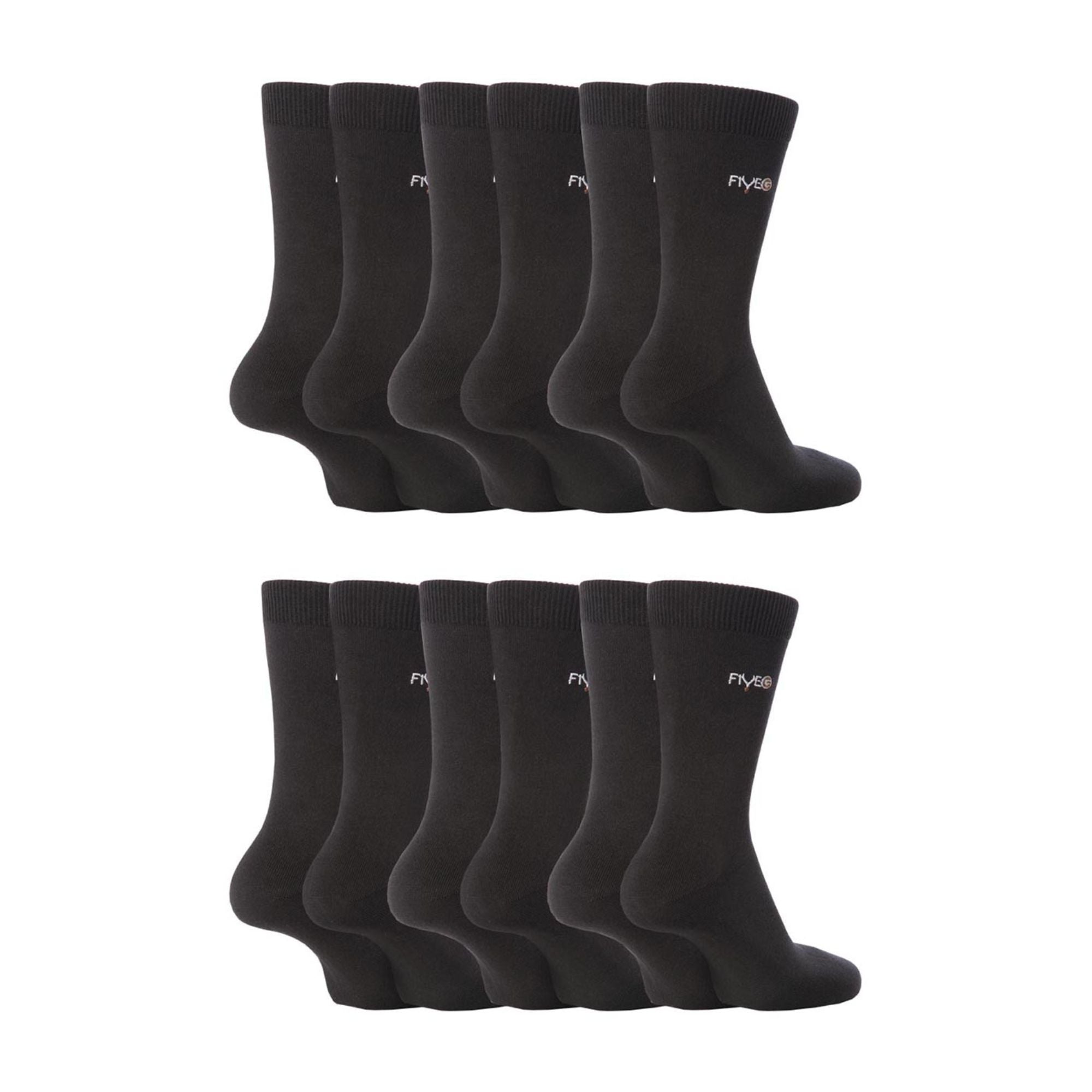 12 Pairs Mens Fairtrade Cotton Socks | Breathable Casual Plain Dress Socks