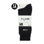 12 Pairs Mens Fairtrade Cotton Socks | Breathable Casual Plain Dress Socks
