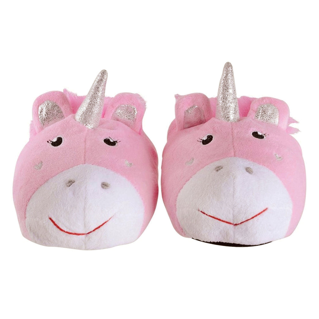 Childrens Novelty Pink Unicorn Plush Slippers (4 Sizes)