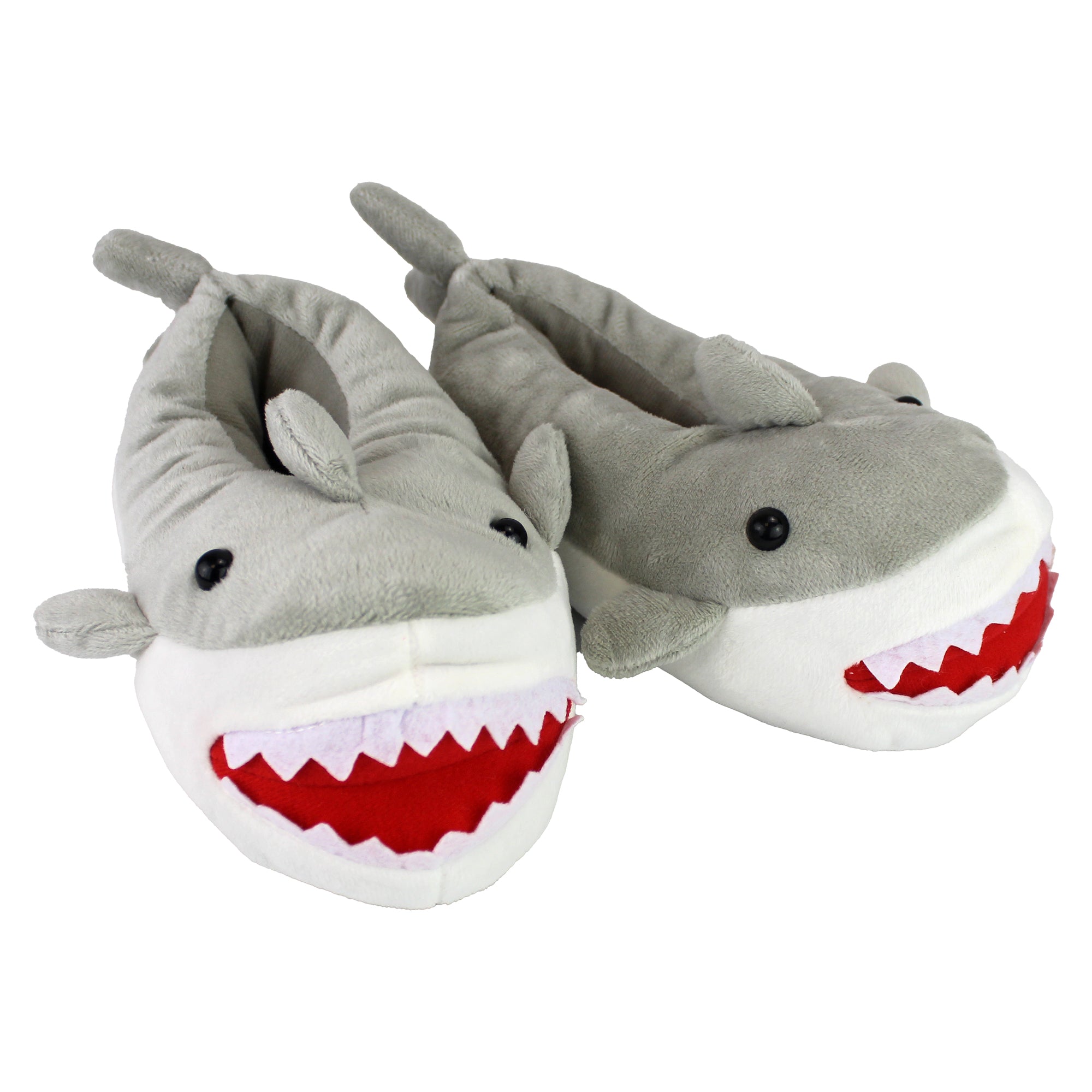 Kids Soft Plush Novelty 3D Grey Shark Slippers