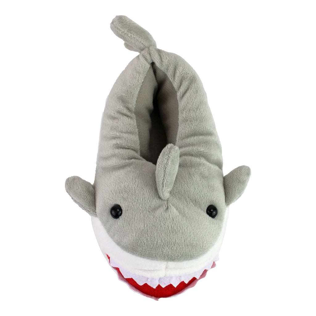 Kids Soft Plush Novelty 3D Grey Shark Slippers