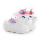 Childrens Unicorn Plush Slippers with Rainbow Hair (4 Sizes)