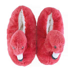 Ladies Novelty Pink Plush Flamingo Slippers (3 Sizes)