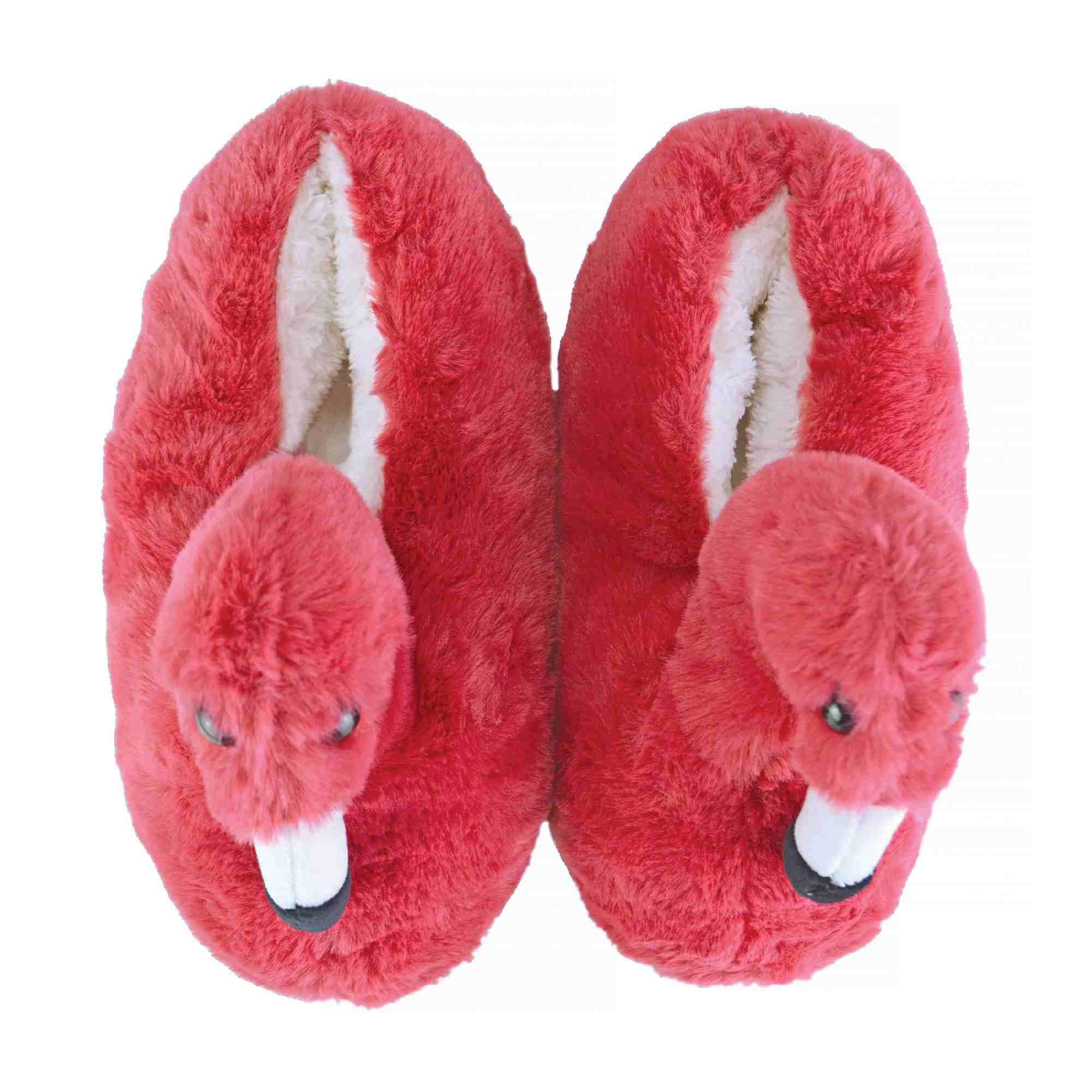 Ladies Novelty Pink Plush Flamingo Slippers (3 Sizes)