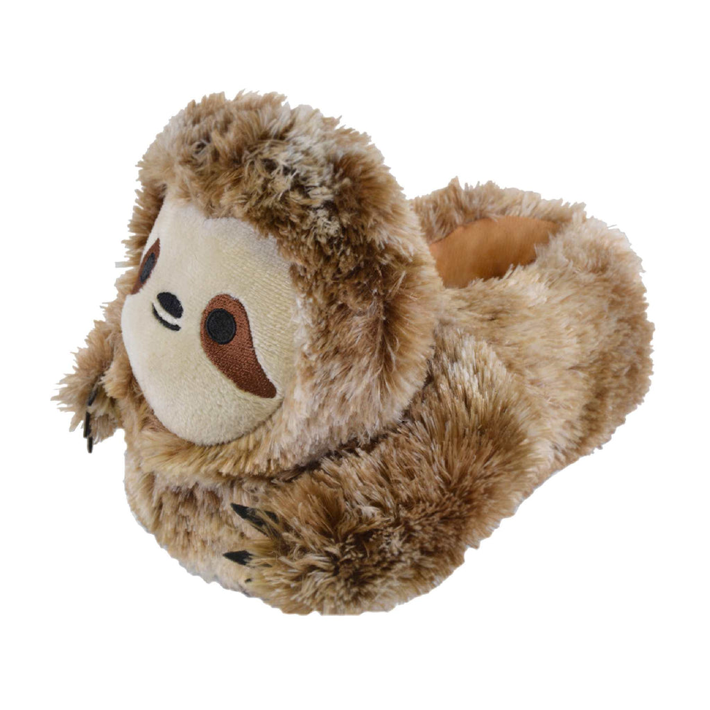 Kids Soft Plush Novelty 3D Brown Sloth Slippers