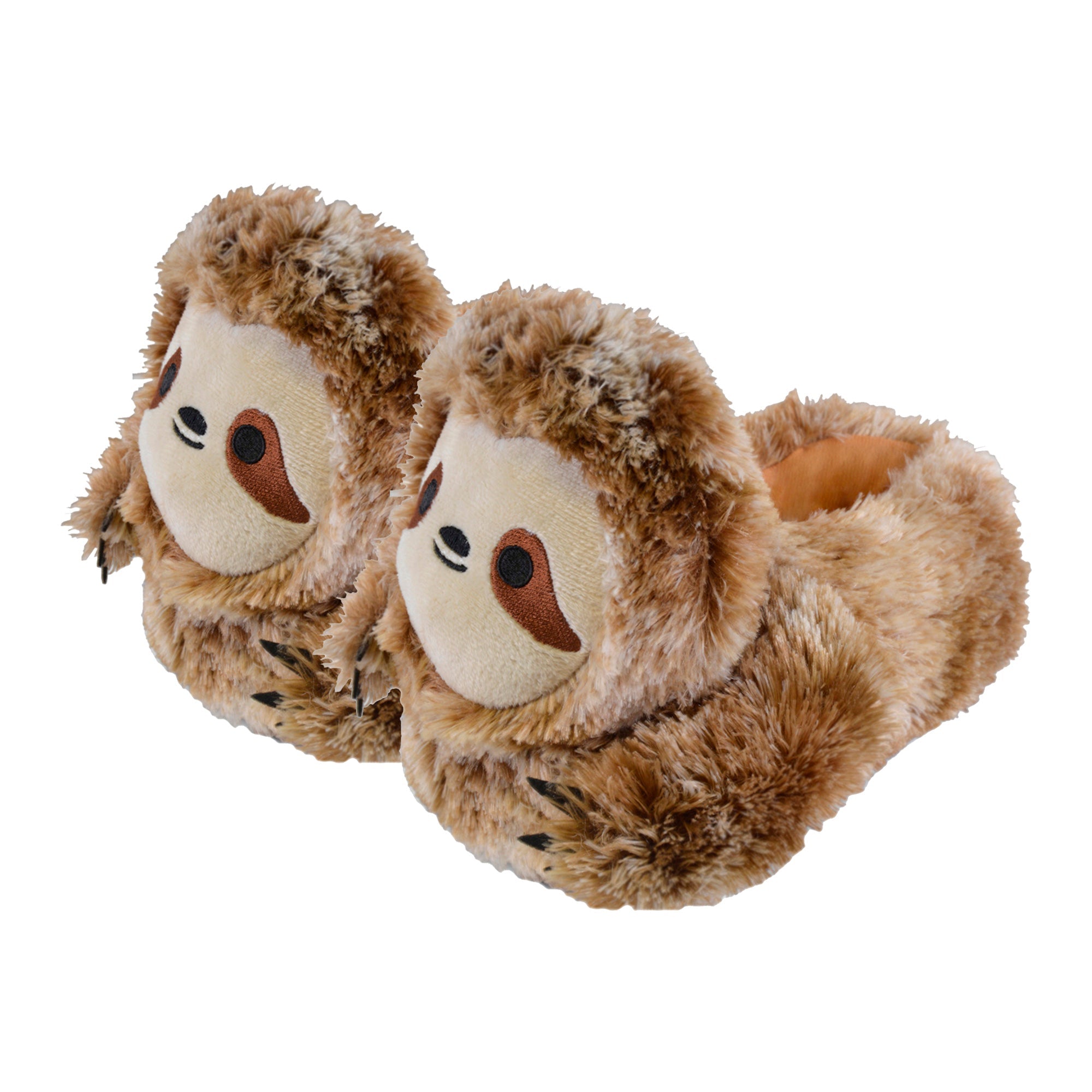 Kids Soft Plush Novelty 3D Brown Sloth Slippers