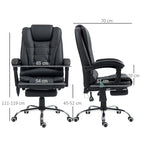 Vinsetto Heated 6 Points Vibration Massage Executive Office Chair Adjustable Swivel Ergonomic High Back Desk Chair Recliner with Footrest Black