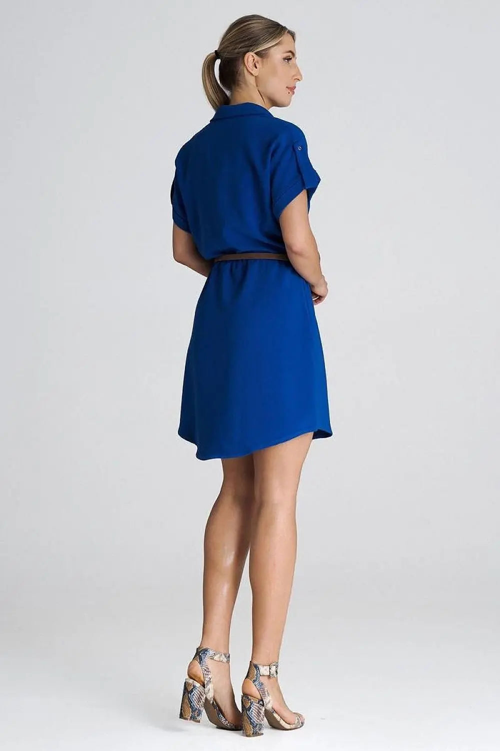 Figl Loose-Fit Daydress with Collar and Short Sleeves