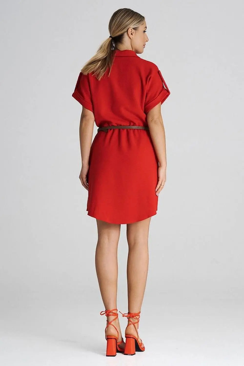 Figl Loose-Fit Daydress with Collar and Short Sleeves