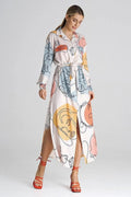 Figl Maxi Shirt Daydress with Collar