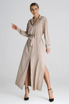 Figl Maxi Shirt Daydress with Collar