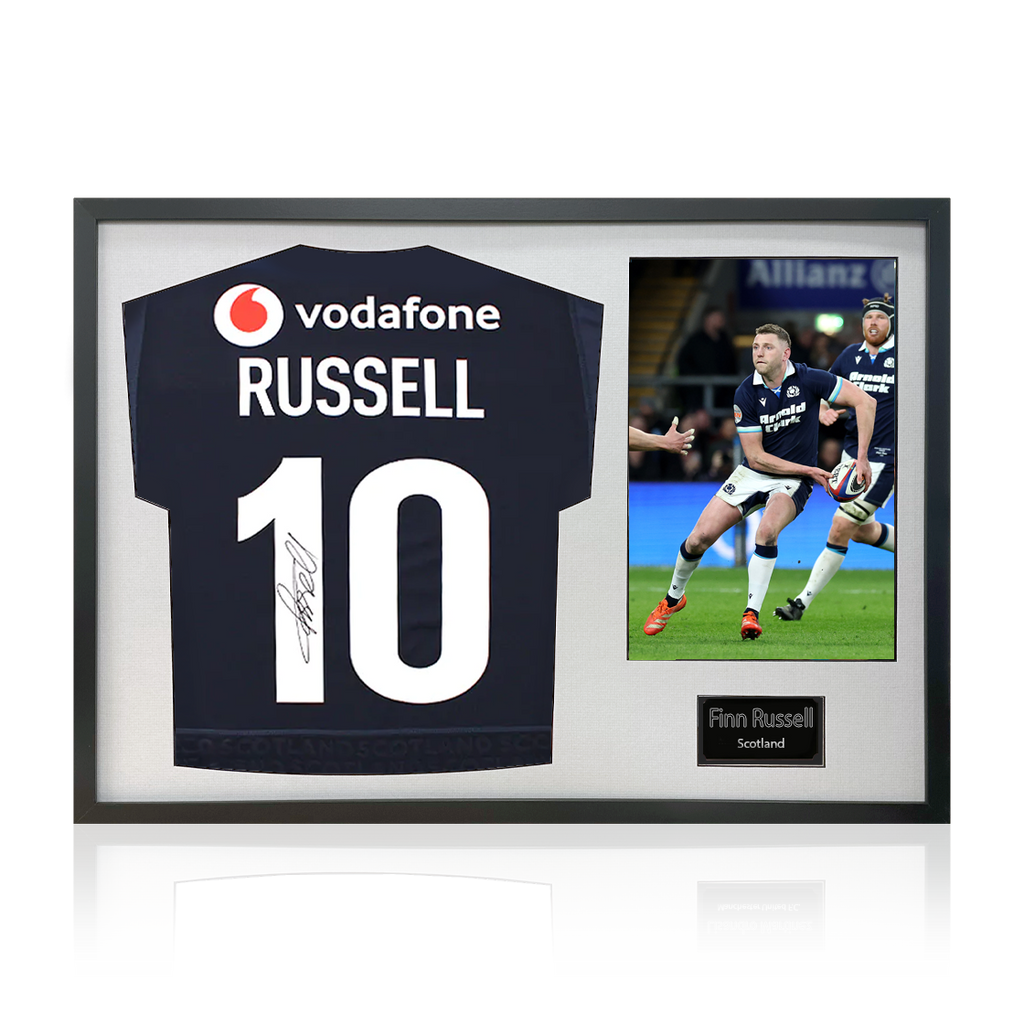 Finn Russell Signed Scotland 2025 Shirt Classic Frame