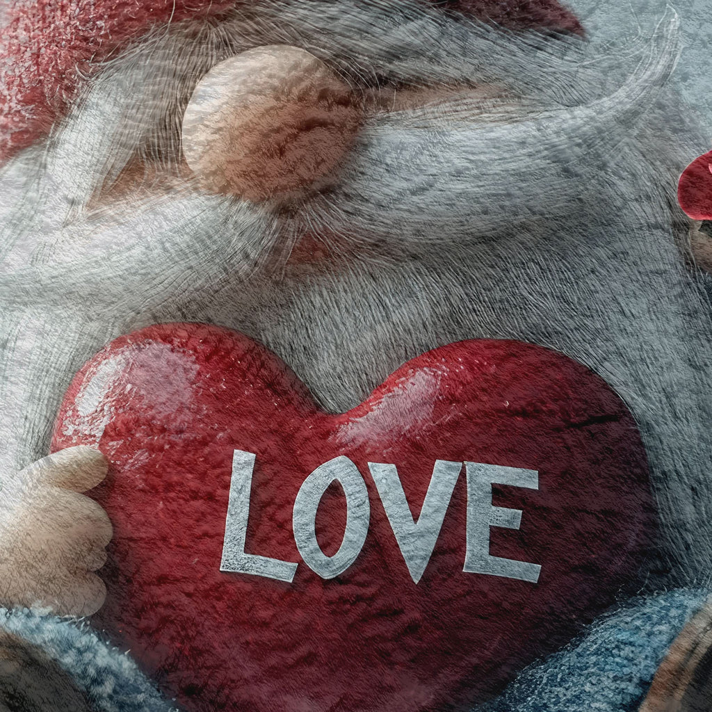 Christmas Gonk Love Heart - Fleece Blanket 150cm X 150cm