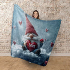 Christmas Gonk Love Heart - Fleece Blanket 150cm X 150cm