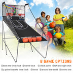 Foldable Basketball Arcade Game 2 Player Shooting Game-Grey