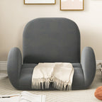 Folding Floor Game Chair with Adjustable Backrest for Adults-Grey