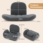 Folding Floor Game Chair with Adjustable Backrest for Adults-Grey