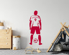 Personalised Footballer Wall Sticker Decal