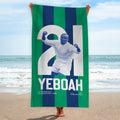 Leeds Yeboah 21 - Football Legends - Beach Towel - 150cm x 75cm