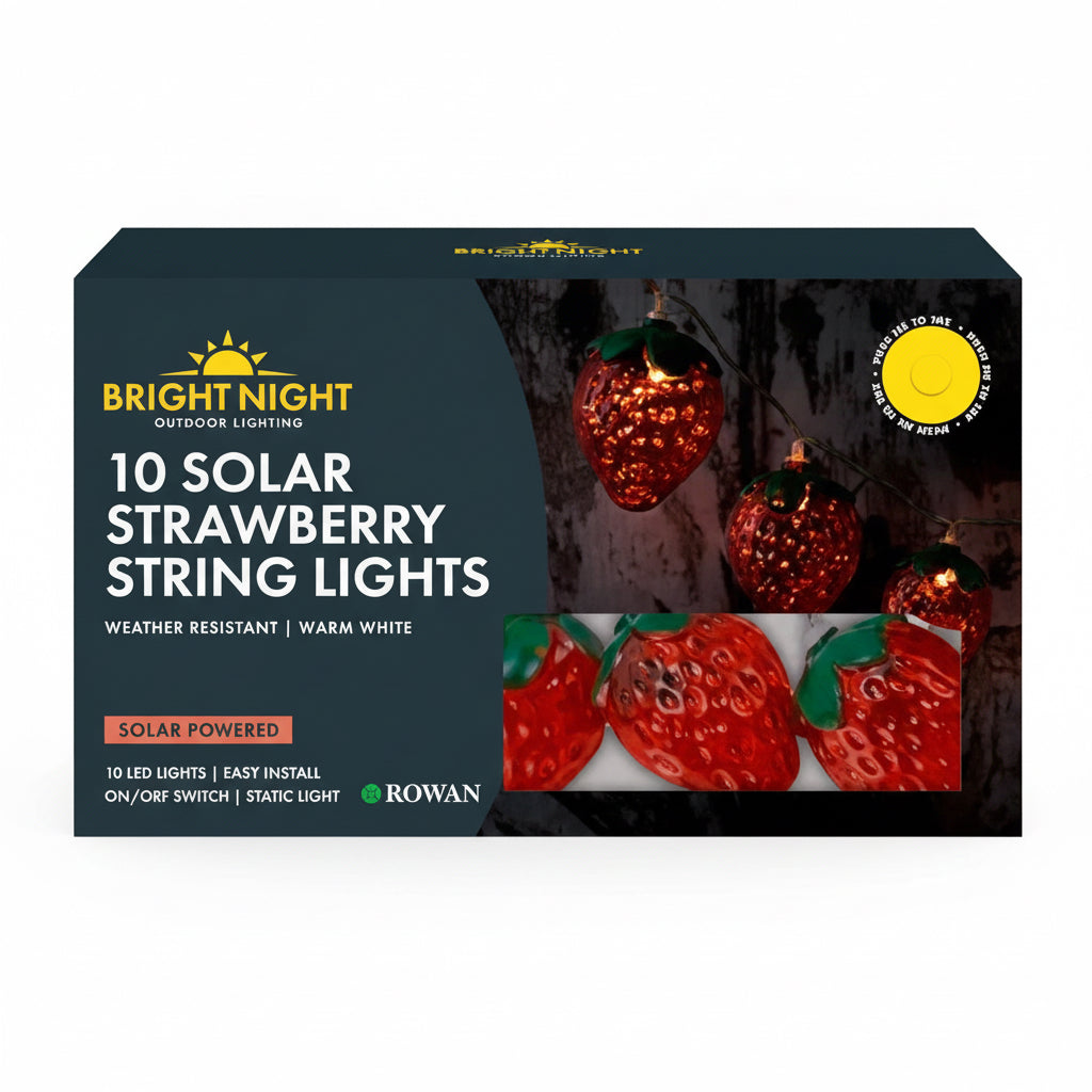 Solar LED strawberry string lights