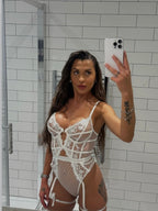 Cut out baddi bodysuit in white