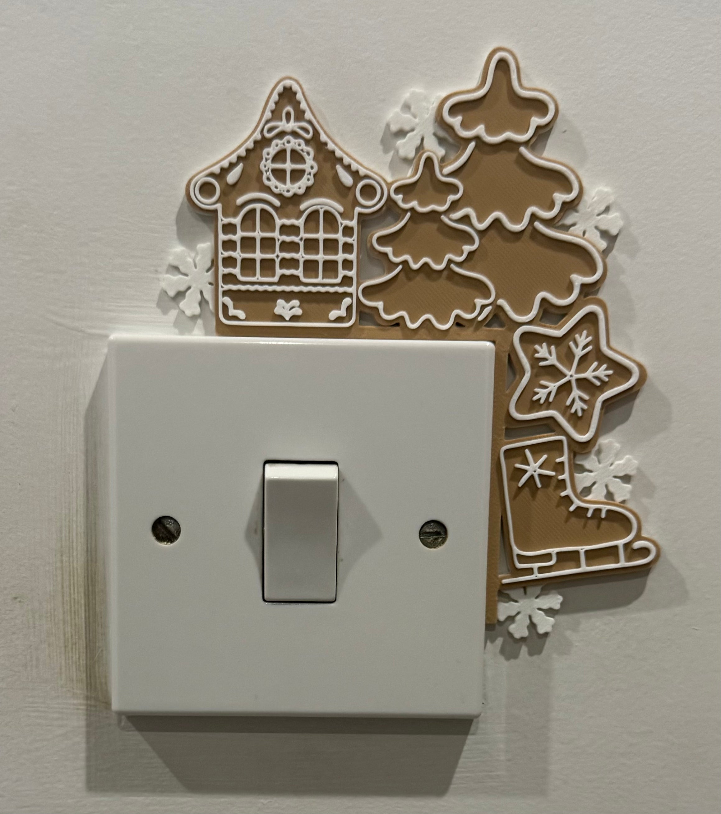 Lebkuchenhaus Tür- & Lichtschalter Eckdekoration | Weihnachts-Türrahmen Deko | Lebkuchenmann Weihnachtsdekoration | Festliche Heimdekoration