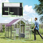 PawHut Large Walk In Chicken Run with Waterproof & Anti-UV Cover, for 6-8 Chickens, for Garden, Farm, 5.5' x 6' x 6'