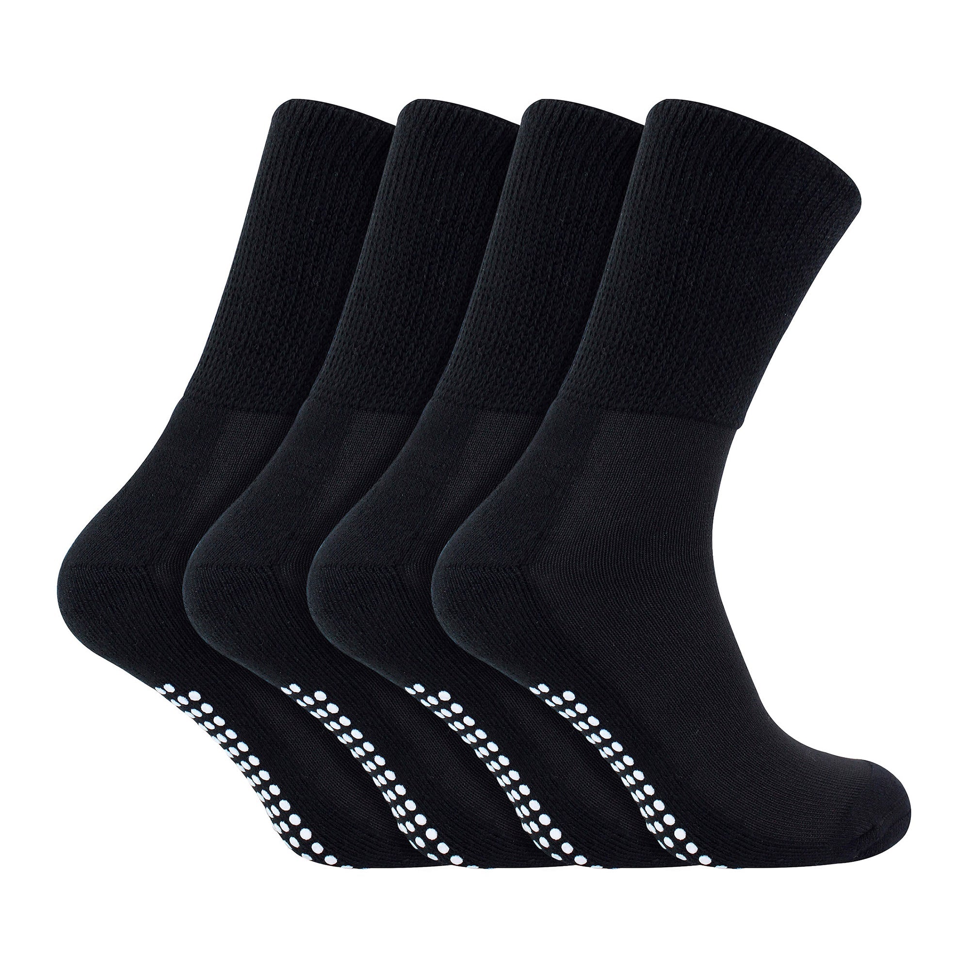 4 Pack Extra Wide Non Slip Bamboo Diabetic Slipper Socks