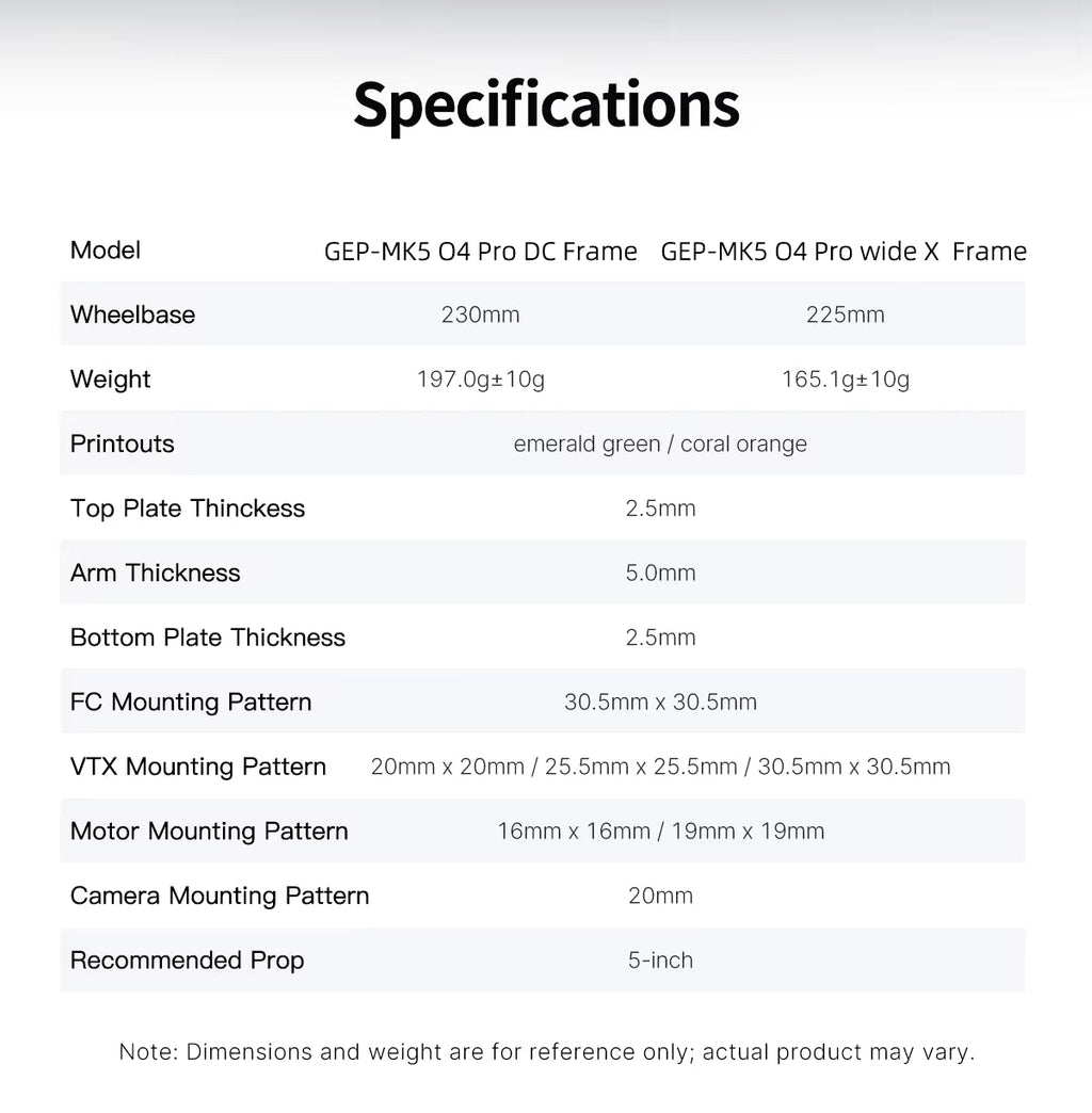 GEPRC GEP-MK5 O4 Pro Wide X Frame
